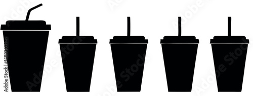 Paper cup silhouette, high quality vector