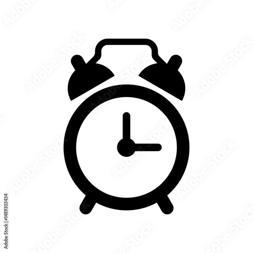 Classic alarm clock silhouette icon