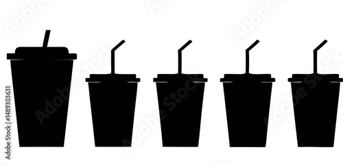 Paper cup silhouette, high quality vector