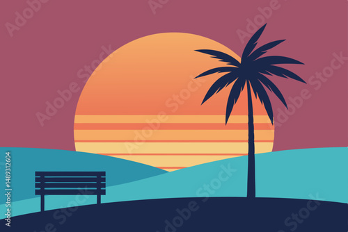 sunset on the sea