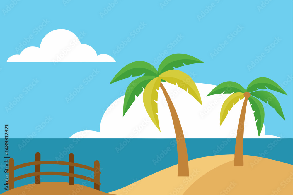 Obraz premium tropical beach with palm trees