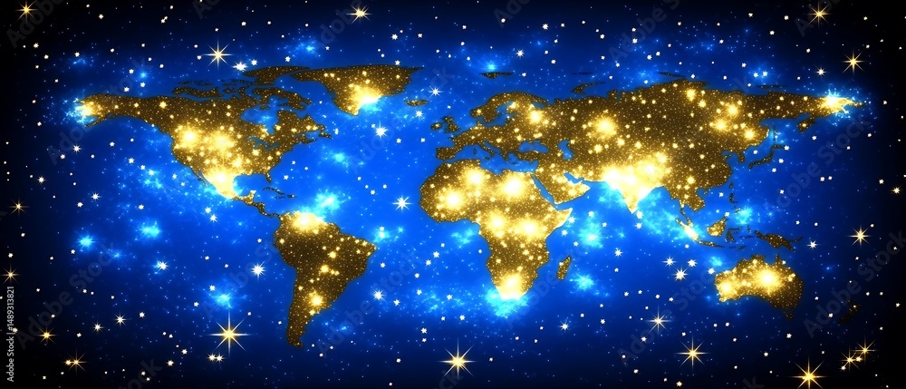 Naklejka premium Global illumination map