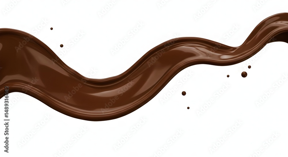 Smooth Chocolate Splash on Transparent Background with High Quality Smooth Chocolate Splash on Transparent Background with High Quality