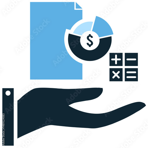 Accounting service icon vector for financial records, bookkeeping, and audits. Ideal for small business, tax filing, and financial report and expense tracking illustration.