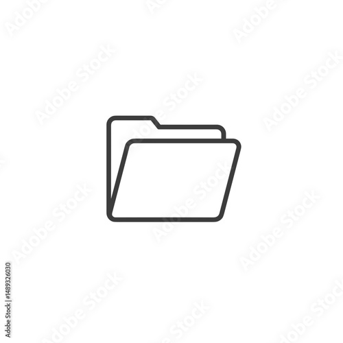 Simple outline of a folder icon for digital file organization  
