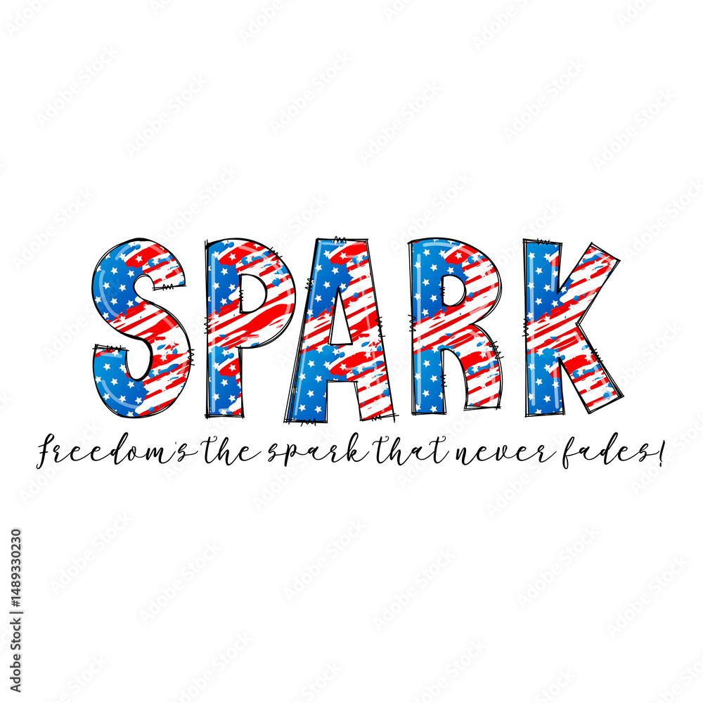 Fototapeta premium Patriotic Design SPARK - Freedom's Spark That Never Fades