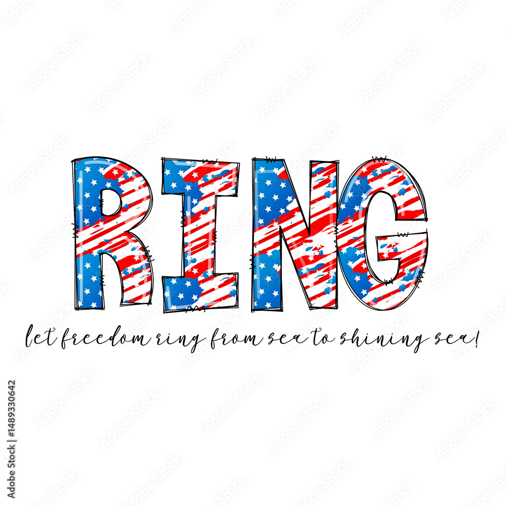Obraz premium Patriotic Ring Design with American Flag Theme