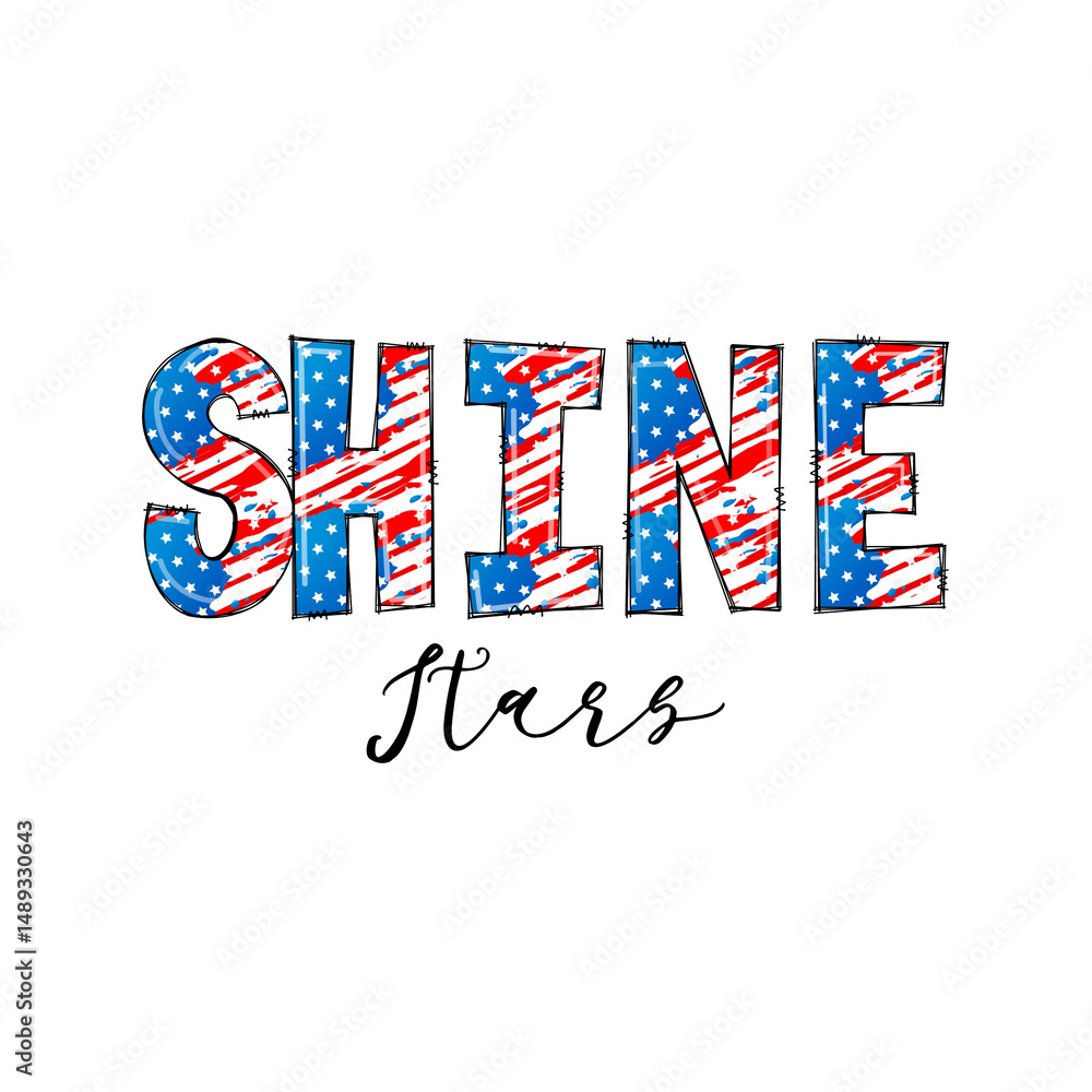 Obraz premium Patriotic Shine Stars Graphic Design