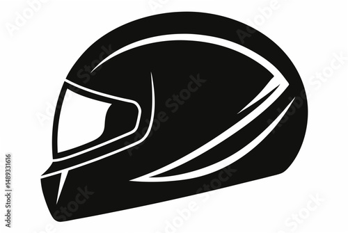 matte motocycle helmet  silhouette