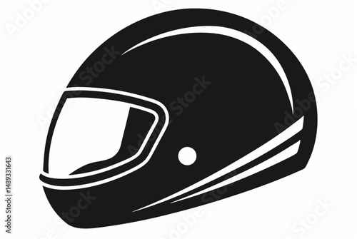 matte motocycle helmet  silhouette
