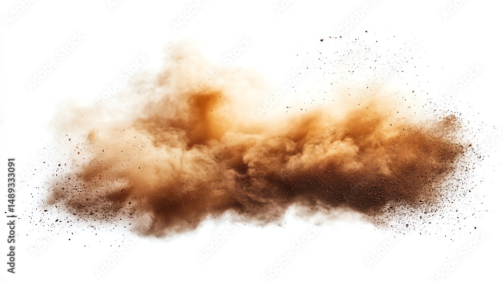 Brown Dust Cloud Explosion: A Dramatic Abstract Image Brown Dust Cloud Explosion: A Dramatic Abstract Image