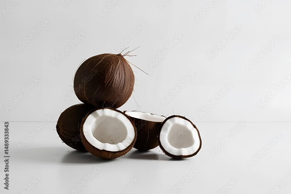 Fototapeta premium coconut isolated on solid background