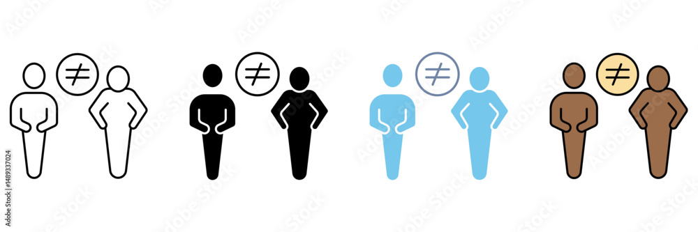 Obraz premium difference concept line icon. Simple element illustration.