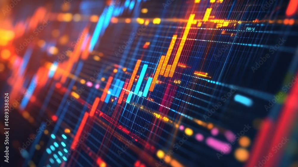 Stock market trends illustration flat design front view theme financial forecasting animation Complementary Color Scheme. Stock market trends illustration flat design front view theme financial forecasting animation Complementary Color Scheme.
