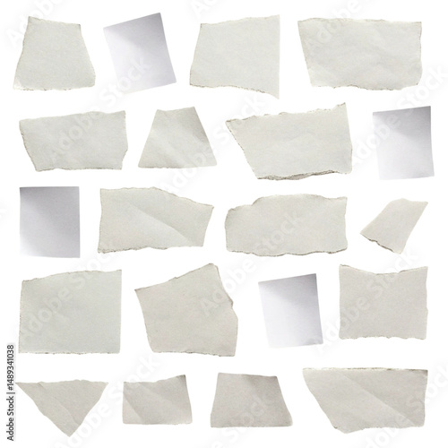 Wallpaper Mural An array of white paper scraps with varying textures and shapes transparent background   Torontodigital.ca