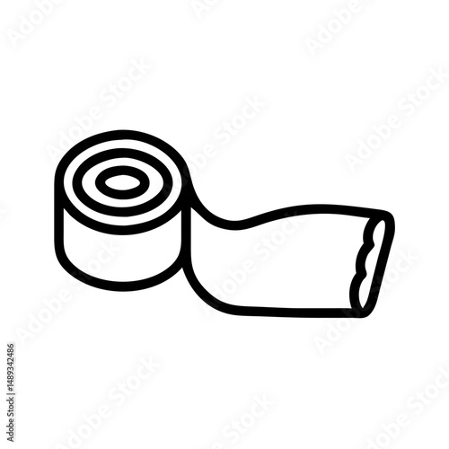 Medical bandage roll in outline style for healthcare applications  