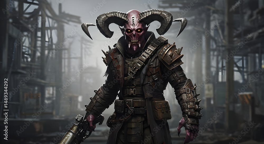Dark Character from the Great Wasteland in a Post-Apocalyptic Setting Dark Character from the Great Wasteland in a Post-Apocalyptic Setting
