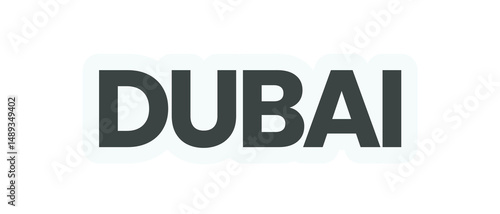 Photography DUBAI stickers with gray theme on transparent background.