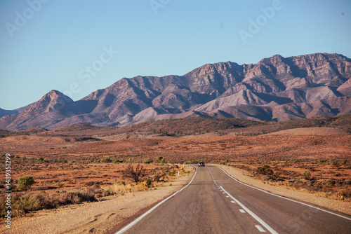 Outback road to Ikara–Flinders Ranges National Park, SA, Australia