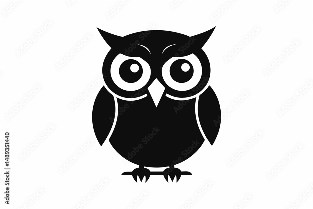 Fototapeta premium hootie silhouette vector illustration