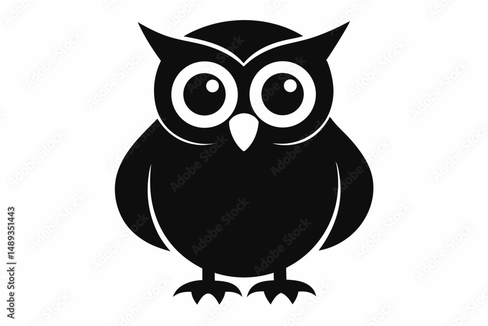 Fototapeta premium hootie silhouette vector illustration