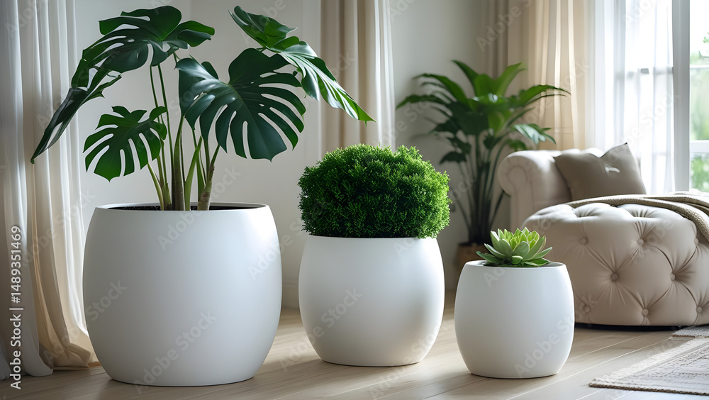 Indoor plant with dig glossy pot Indoor plant with dig glossy pot
