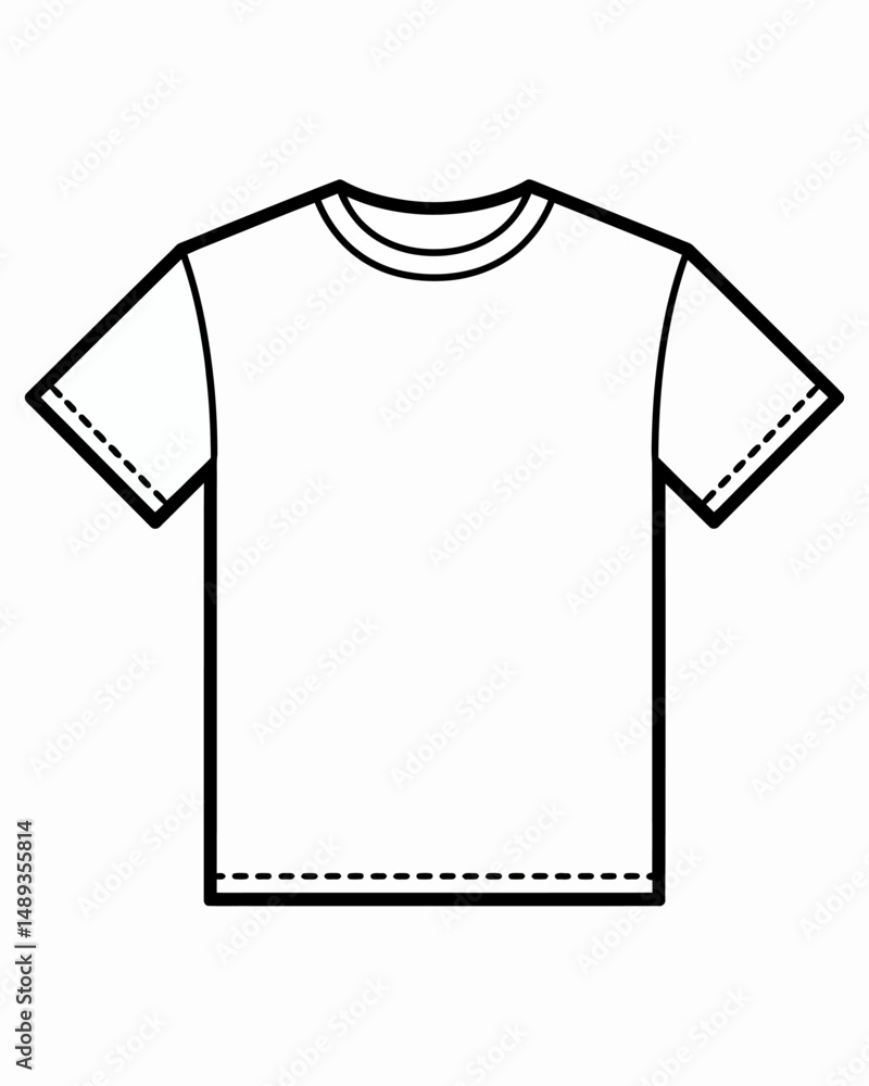 T-shirt template. Front and back view in black contour T-shirt template. Front and back view in black contour