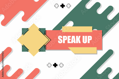 Vector banner. Megaphone with speak up speech bubble. Loudspeaker. Banner for business, marketing. Banner design vector illustration.