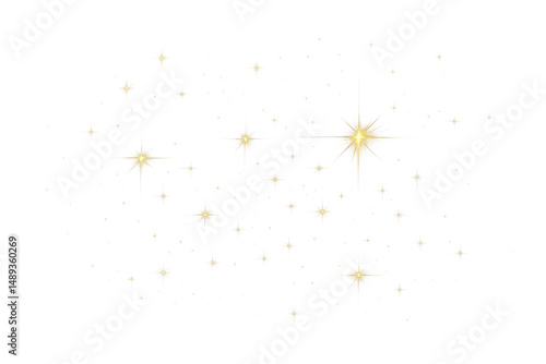 Celestial Sparkle: Glimmering golden stars scattered against a background, radiating a sense of wonder, magic, and ethereal beauty. Evoking feelings of enchantment.