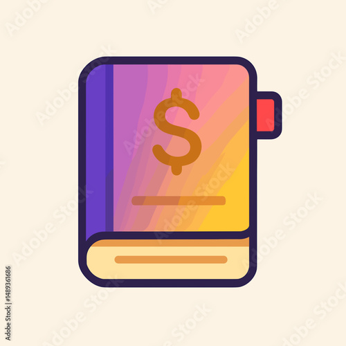 Colorful financial notebook with dollar symbol on the cover  