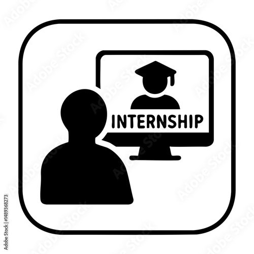 Online internship program icon for students