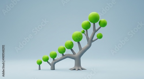 Stylized Growth Tree with Spherical Foliage