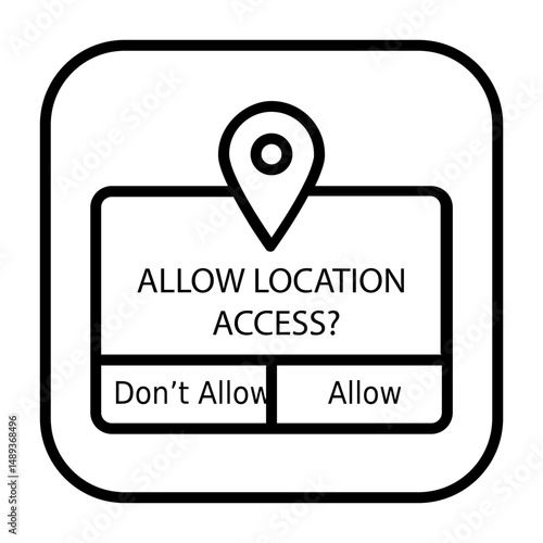 Location access permission popup icon vector