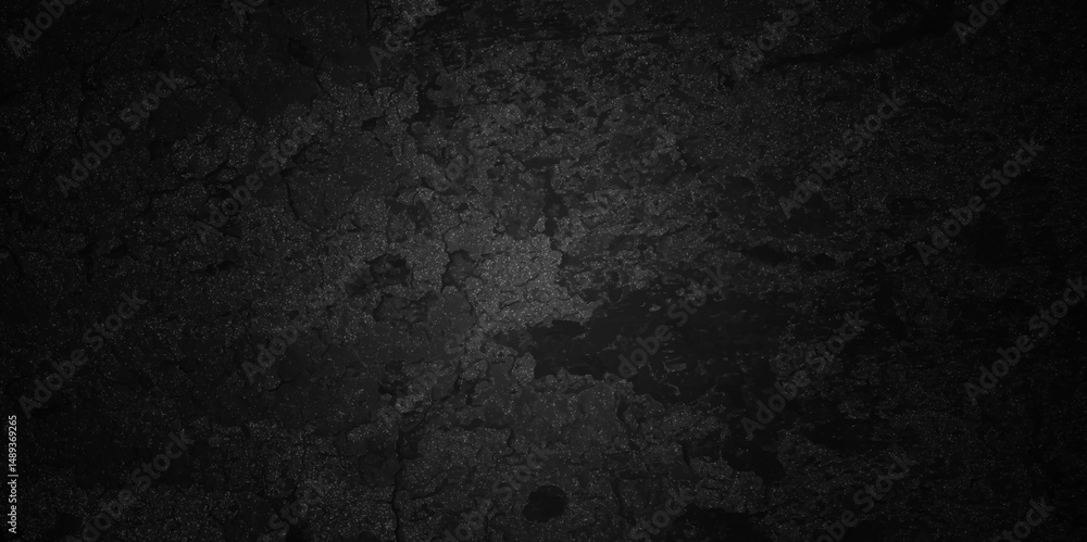 Obraz premium Dark black grunge wall charcoal colors texture backdrop background. Black Board Texture or Background. abstract grey color design are light with white gradient background.