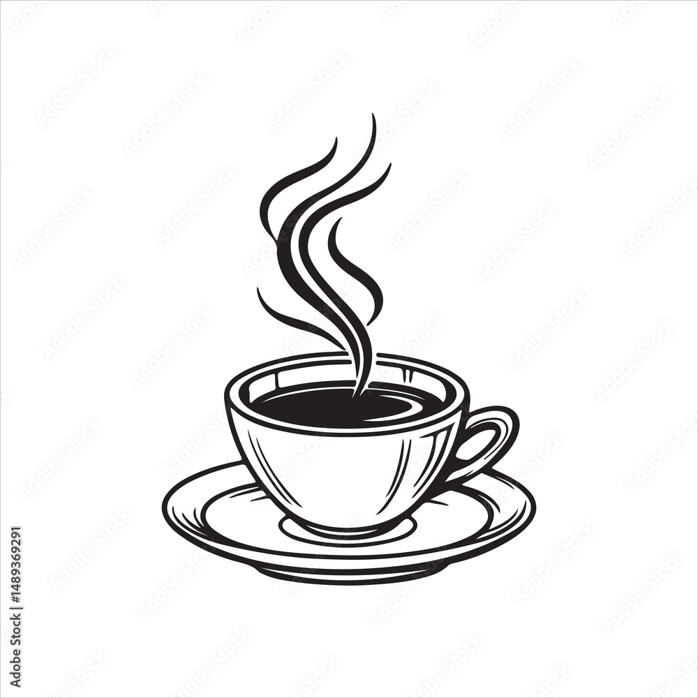 Obraz premium Minimalist Coffee Cup Icon