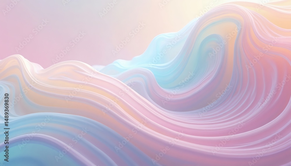 Obraz premium Abstract Pastel Wave Pattern for Digital Art Decoration