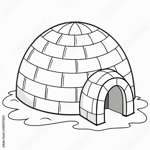 Cartoon igloo snow house arctic winter shelter home