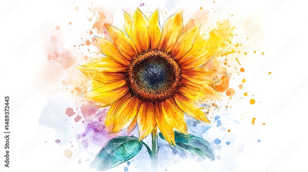Colorful sunflower illustration Colorful sunflower illustration