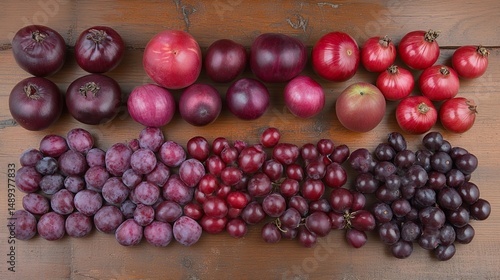 Vibrant purple and red fruits rich in anthocyanins, a colorful display of natural antioxidants