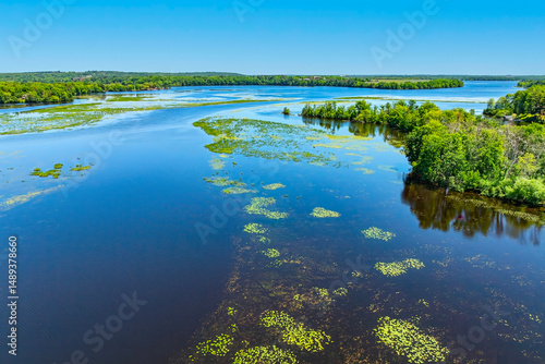drone view of Lake Wausau
