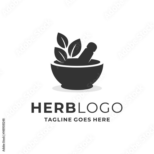 herb logo, perfect for healthcare and pharmaceutical logo design