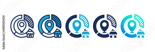 Market Positioning Multi Style Icon Set
