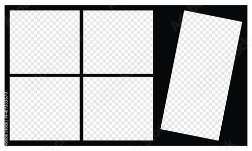 Templates collage frames photos parts, picture or illustration. Vector frames. Mood board. 5 photos. Poster frame mockup. Collage concept. Vector   Illustration .EPS 20 . 