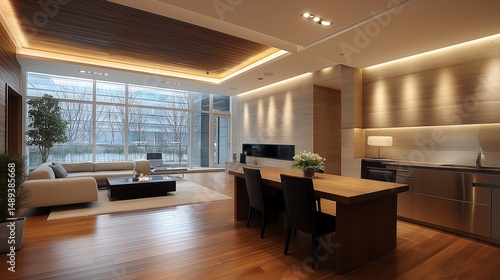 Wallpaper Mural Modern Open-Plan Living Room Design Luxurious Interior with Natural Light and Elegant Details Torontodigital.ca