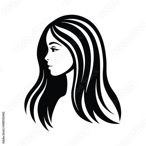 Set of woman hair icon for beauty salon. Vector illustration.
