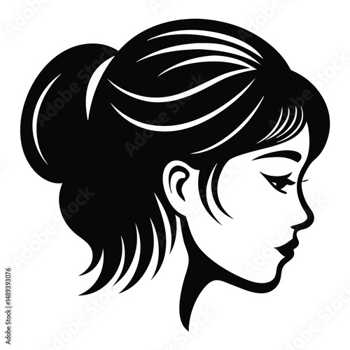 Set of woman hair icon for beauty salon. Vector illustration.