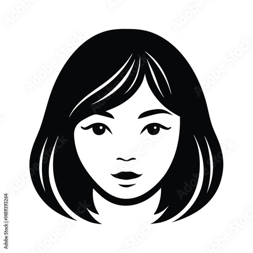 Set of woman hair icon for beauty salon. Vector illustration.