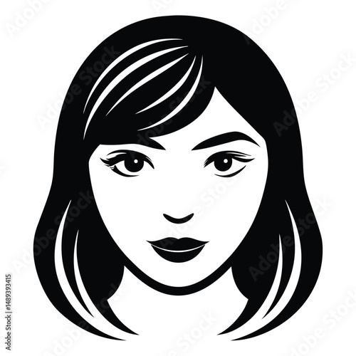 Set of woman hair icon for beauty salon. Vector illustration.