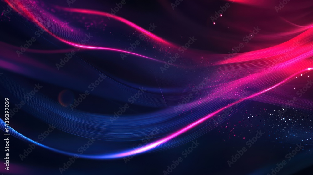 Obraz premium Abstract glowing waves, dark background, energy, design (1)