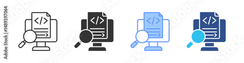 Metadata Multi Style Icon Set Vector 